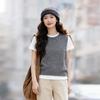 Elva' Island Women's 100% Wool Round Neck Knit Vest
