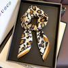 Classic New Leopard Print Women's Silk Scarf Work Professional Neck Protection Scarf Scarf Exquisite Foreign Style Going Out Simple and Versatile