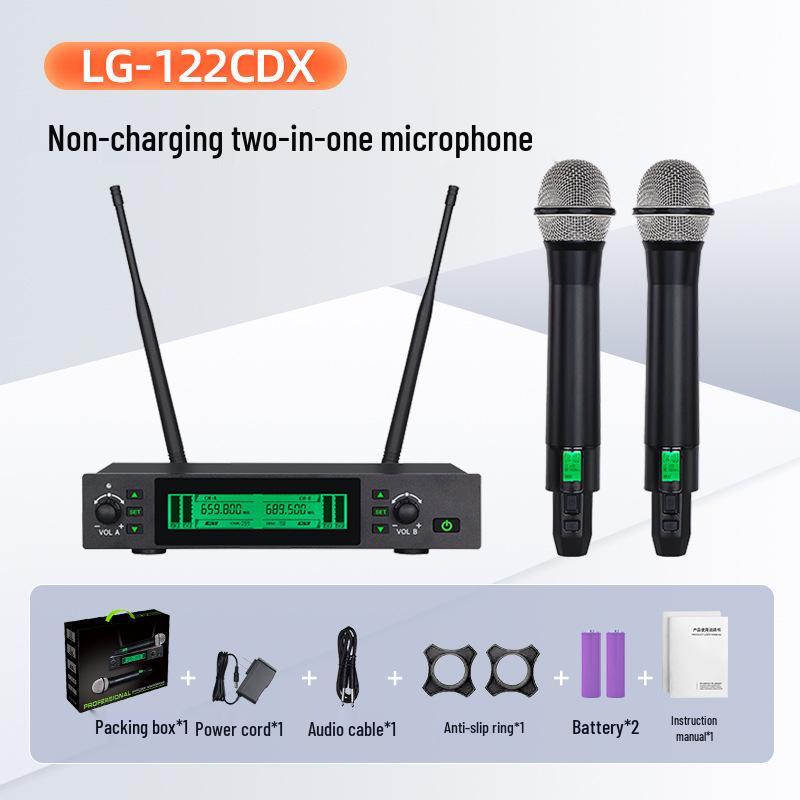 

Dual Channel U-Band Wireless Microphone for Home KTV and Conferences - All-Metal, Rechargeable, High Quality