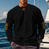 Men's Round-Neck Casual Stand-Up Collar Corduroy Long-Sleeved Sweatshirt for Spring and Autumn