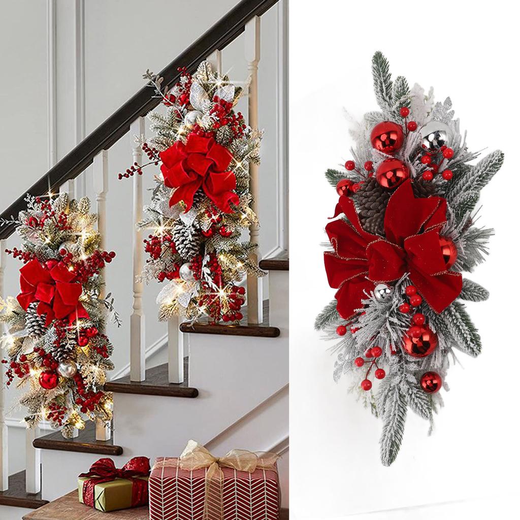 Christmas Staircase Decoration Cordless 60x30cm PVC Exquisite   Stairway   for Table Wall