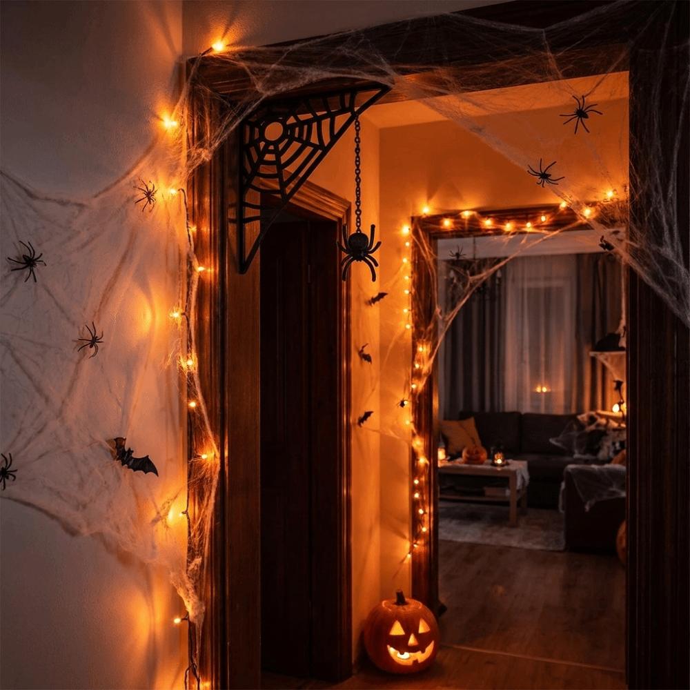 Creepy Spider Web Door Frame Prop Fun Haunted House Decor Holiday Gift Giving