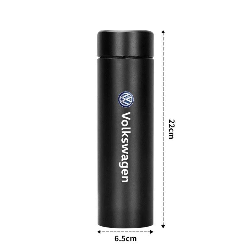 New Car Smart Thermos Mug Insulation Cup Led Digital Temperature Display For Volkswagen VW GTI Rline R Polo Golf MK8 Passat