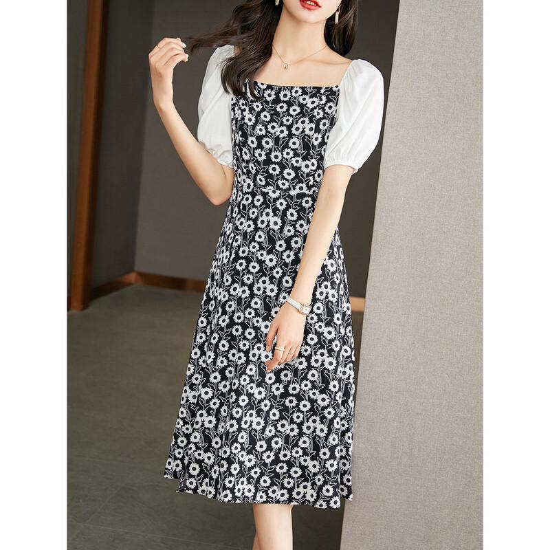 Srcr Floral Puff Sleeve A-Line Dress 2XL