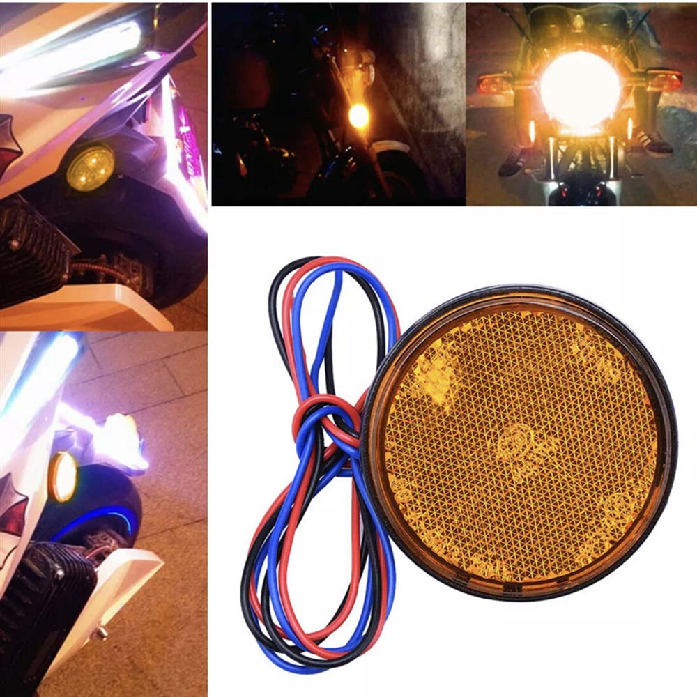 LED Turn Singal Light Motorcycle Brake Stop Marker Lamp Car Round Tail Lights Warning Light Bulbs