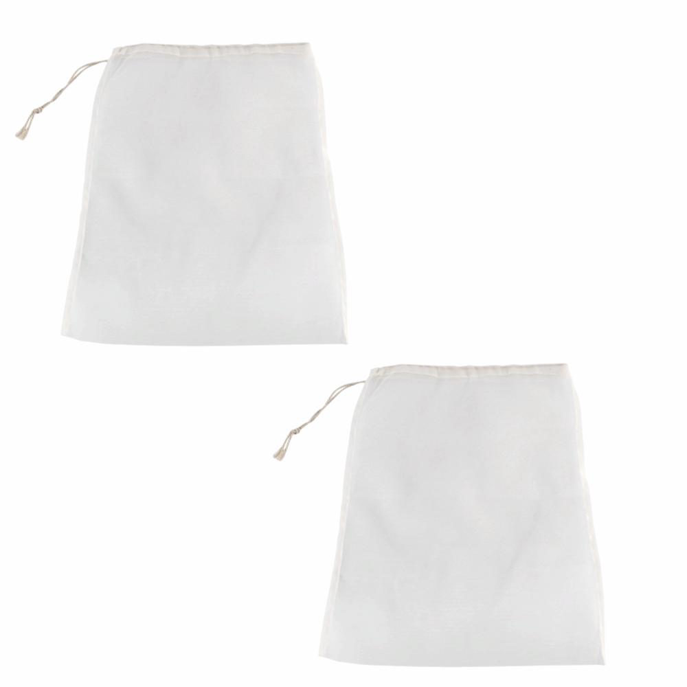 2pcs 100 Mesh Mesh Filter Bag Nylon Straining Bag Reusable Wine Filter Bag Cider Making