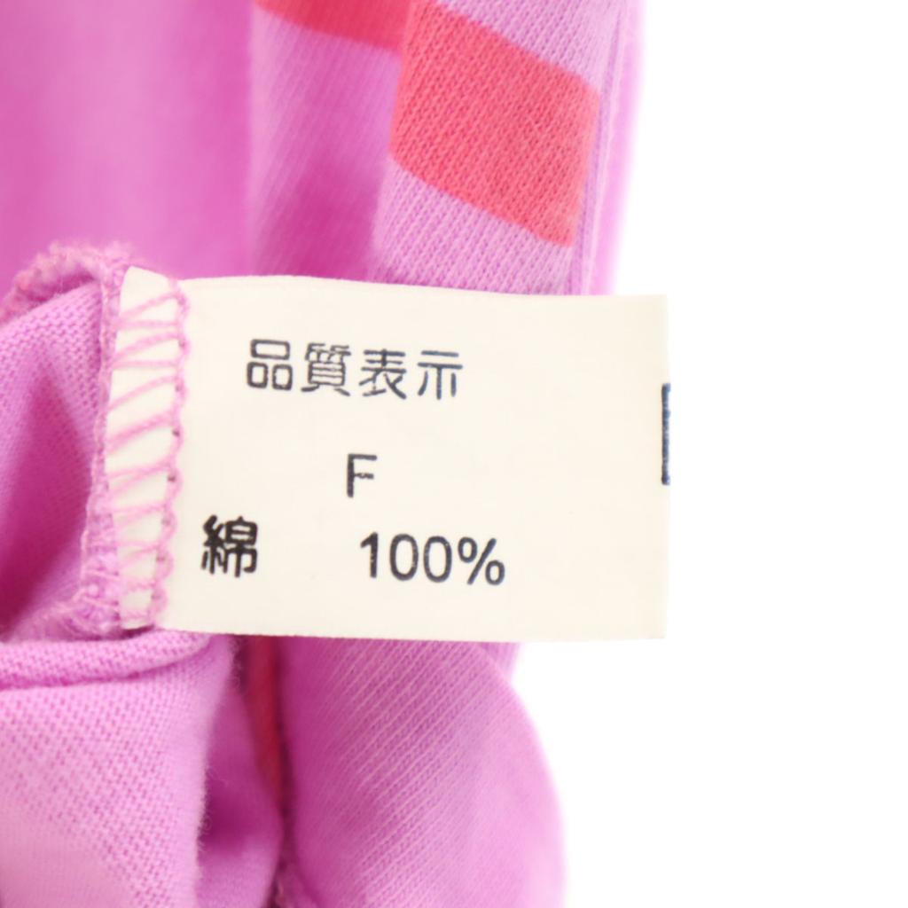 MICKEY UNLIMITED Check Pattern Short Sleeve T-shirt F Pink Women Used