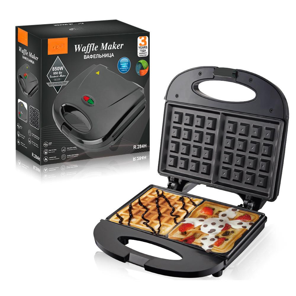 

850W Double sided Heating Sandwich Machine Multi functional Waffle Maker Household Portable Breakfast Machine R.284H