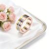 Classic 3-Color Gold Silver Rose Gold Stainless Steel Ring for Men Women, Fashion Wedding Band Couple Ring, Durable Titanium Ste
