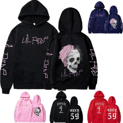 Modne Męskie Bluzy z Kapturem z Graficznym Nadrukiem Czaszki i Litery Modne Pulowery Odzież Jesienna Codzienna Odzież Damskie Topy Bluzy