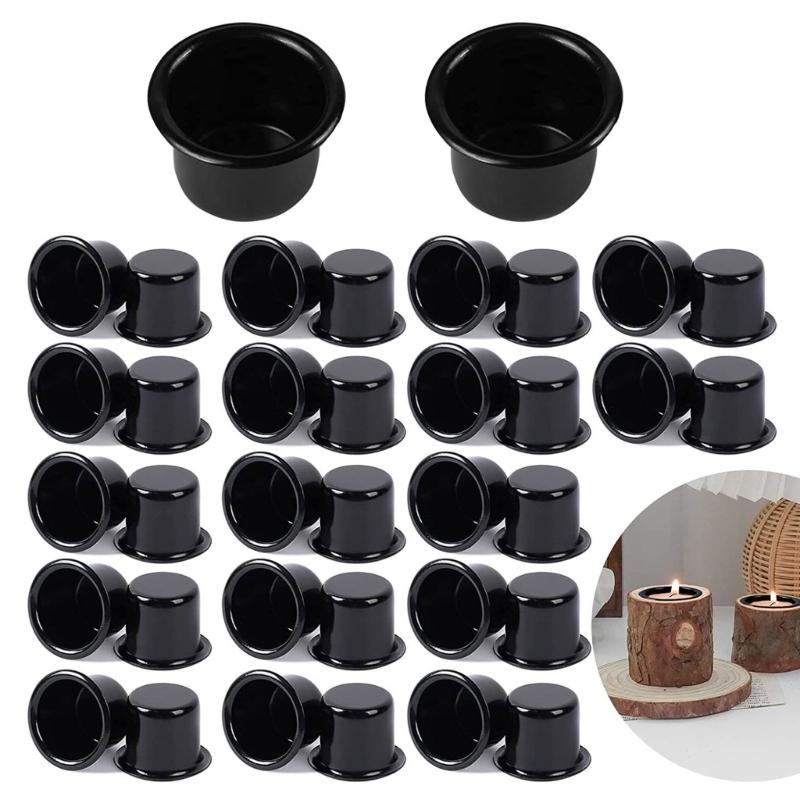 Creative Candlestick Holder Set, 36Pcs Mini Metal Candle Cups Aluminum Candelabra for Festive Decoration and Crafts