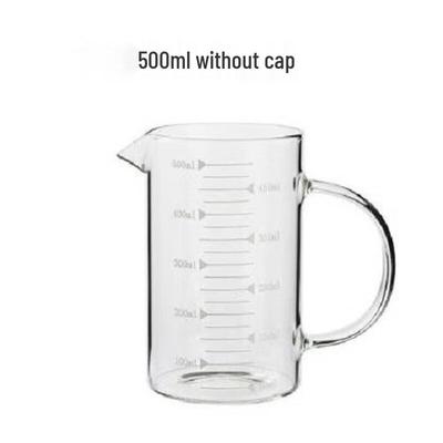 Transparent Heat-Resistant Glass Measuring Cups with Handle