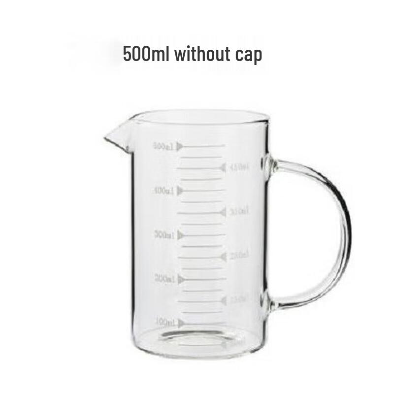 Прозрачные термостойкие стеклянные мерные стаканы с ручкой