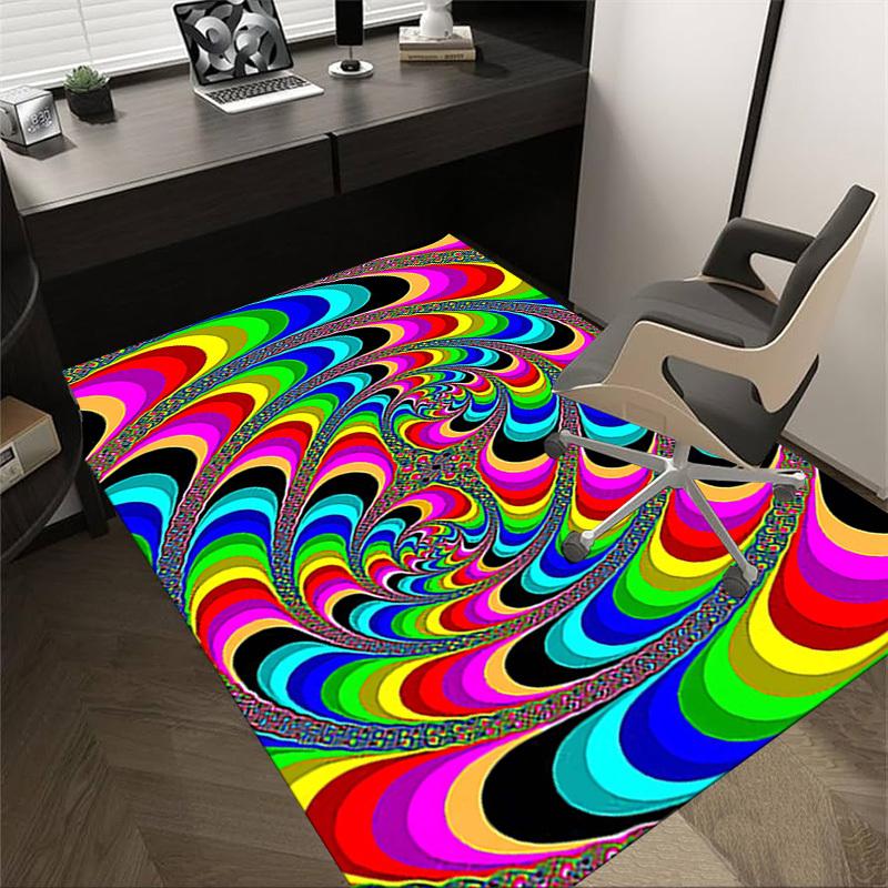 1PC Psychedelic Pattern Extra Large Non Slip Floor carpet, Office, family, bedroom, Studio Large Area Rug Indoor Rugs, , Vibrant Colors
