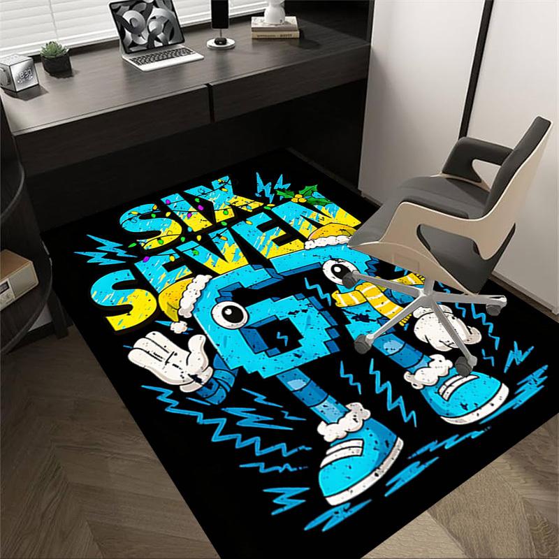 

1PC Six Seven Non-Slip Floor Carpet Compatible for Office&Living Room&Bedroom&Dining room - Flat - Weave Machine-S0321 60cm by 90cm