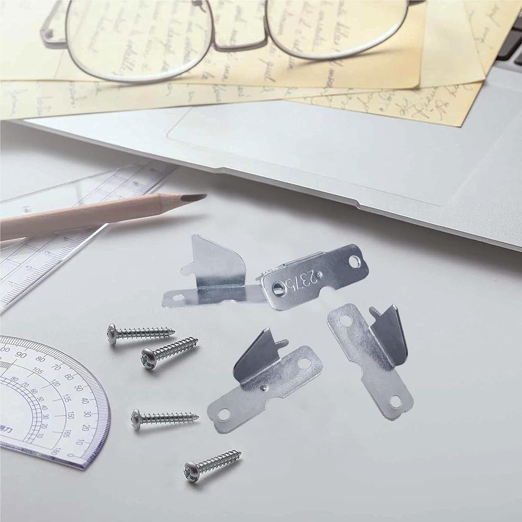 Curtain Rod Hooks Curtain Rod Bracket, 4 Pcs Curtain Rod Holders with Screws, Wall Mounted Single Curtain Rod Hangers Hooks for Home Office