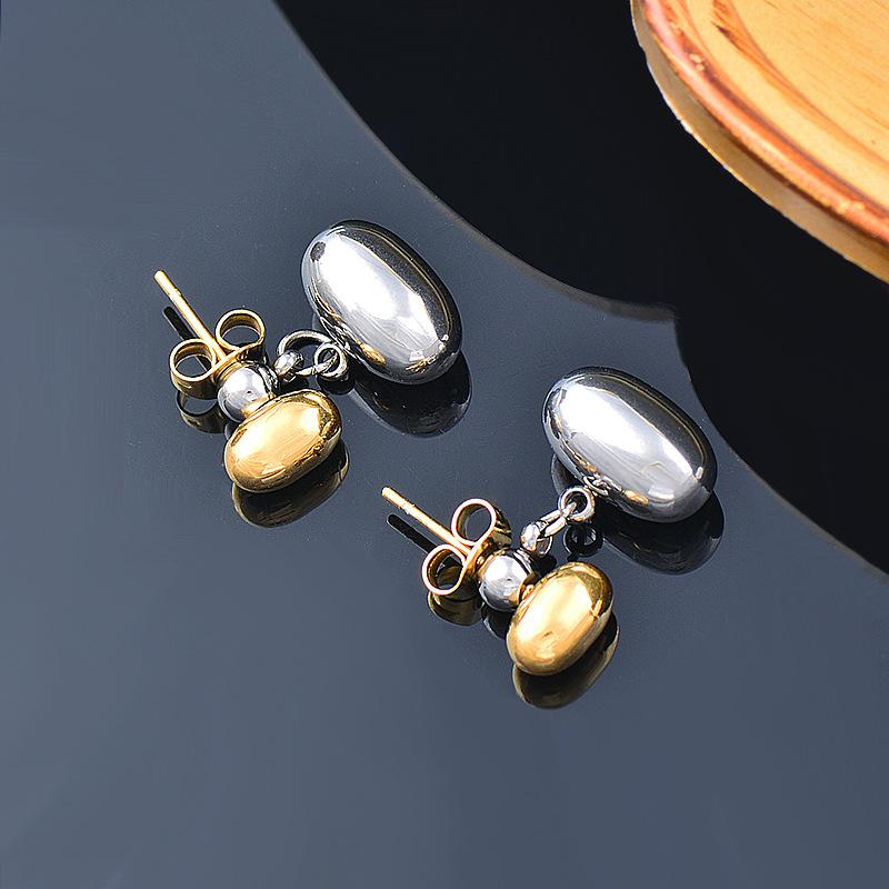 Titan Titan Oțel Textura metalică Cercei în două culori Oțel inoxidabil Bijuterii colorate care nu se decolorează