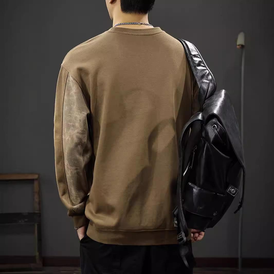 Осенний тяжелый замшевый свитер с плетением — фото 3