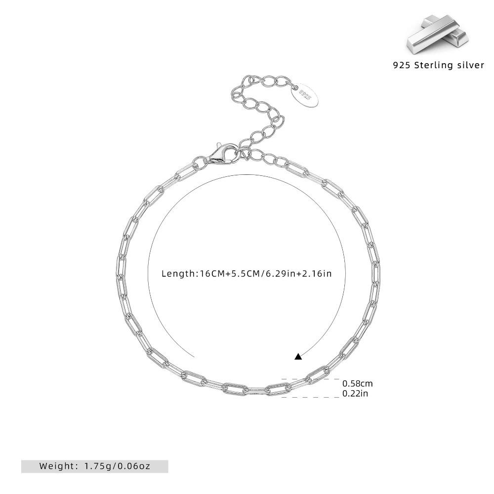 

Elegant S925 silver long cross bracelet cube chain design simple luxurious womens fashion jewelry gift 925 Silver