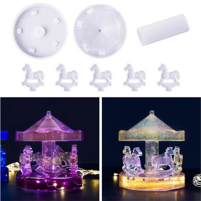 8 teile/satz DIY Harz Karussell Ornament Silikon Formen Gussform