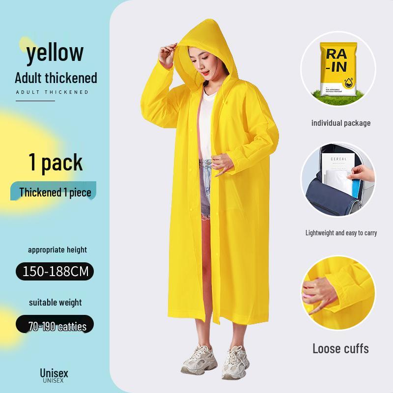 Adults' thickened and lengthened non-disposable raincoat with full-body protection, kids' transparent EVA raincoat.