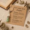 Natural Keychain Gift for Men Women Gemstone Car Key with Split