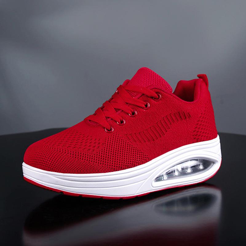 

Женская кожаная танцевальная обувь на мягкой подошве, средняя верхняя танцевальная обувь для практики, танцевальная обувь для джаза, сетчатые кроссовки для танцев 42 красный