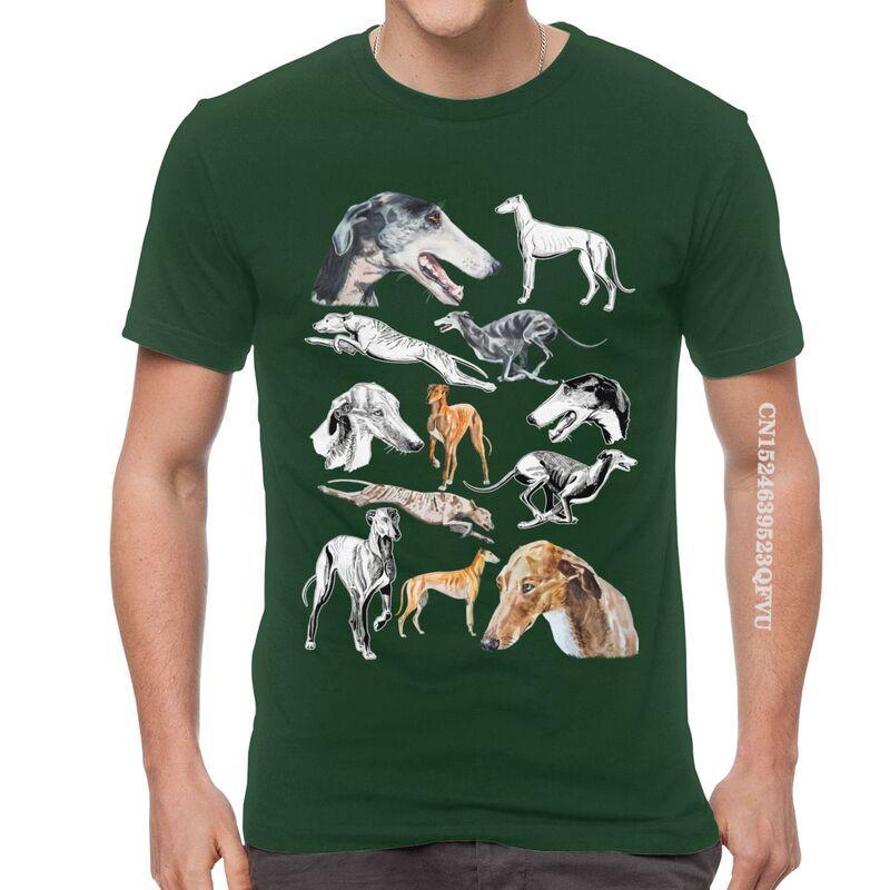 Male Greyhound Dog T Shirts Graphic Pet Whippet Sighthound Lover Tshirt Cool T Shirt Cotton Oversized Tee Tops EMO Men