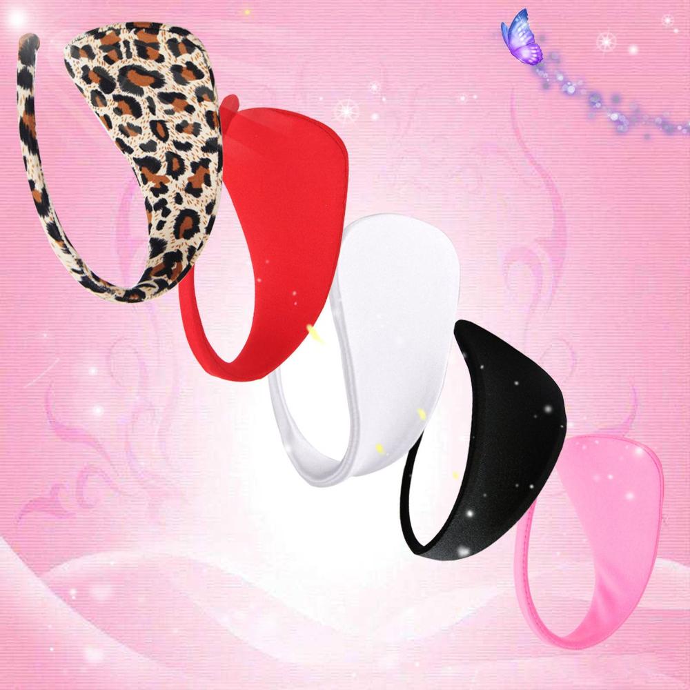 

Women Sexy Invisible Knickers Underwear Solid Color C-String Leopard Thong