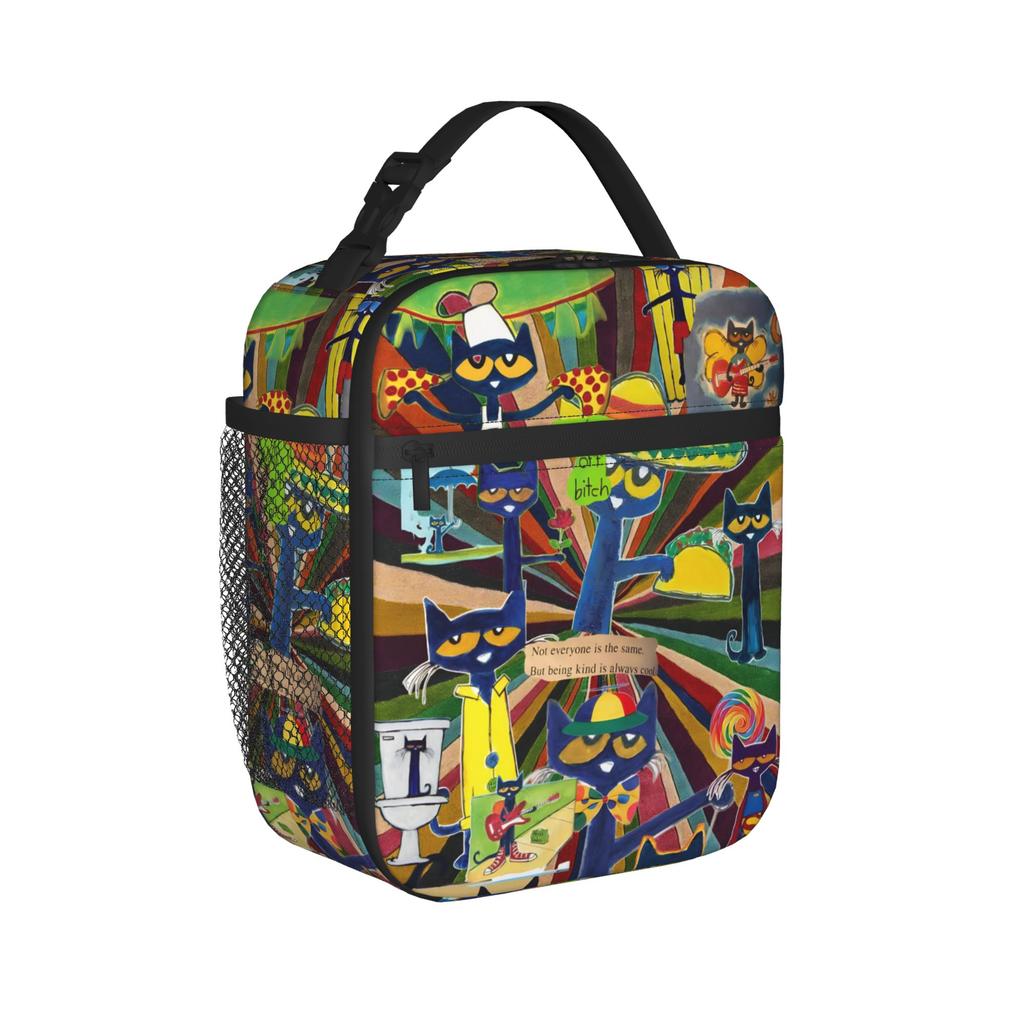Pete The Cat Thermal Insulated Lunch Bag for Picnic Reusable Food Container Bags Men Women Thermal Cooler Food Box