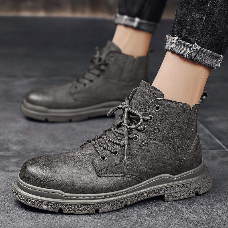 Martin Boots Men's High-top British Leather Shoes Men's Non-slip Soft-soled Short Boots Men's 2025 Autumn New Shoes Men's