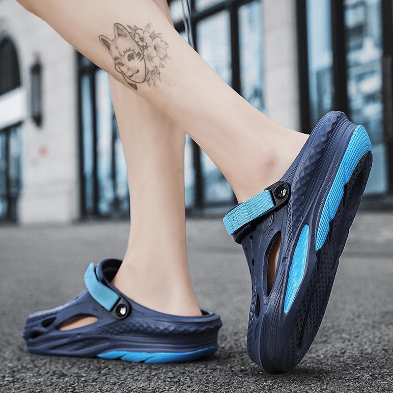 Summer Casual Sandals Shoes Men's All-match Wear-resistant Shoes Fashion Sandals Shoes for Men Men's Beach Baotou Sandals Hollow Breathable Mesh Shoes