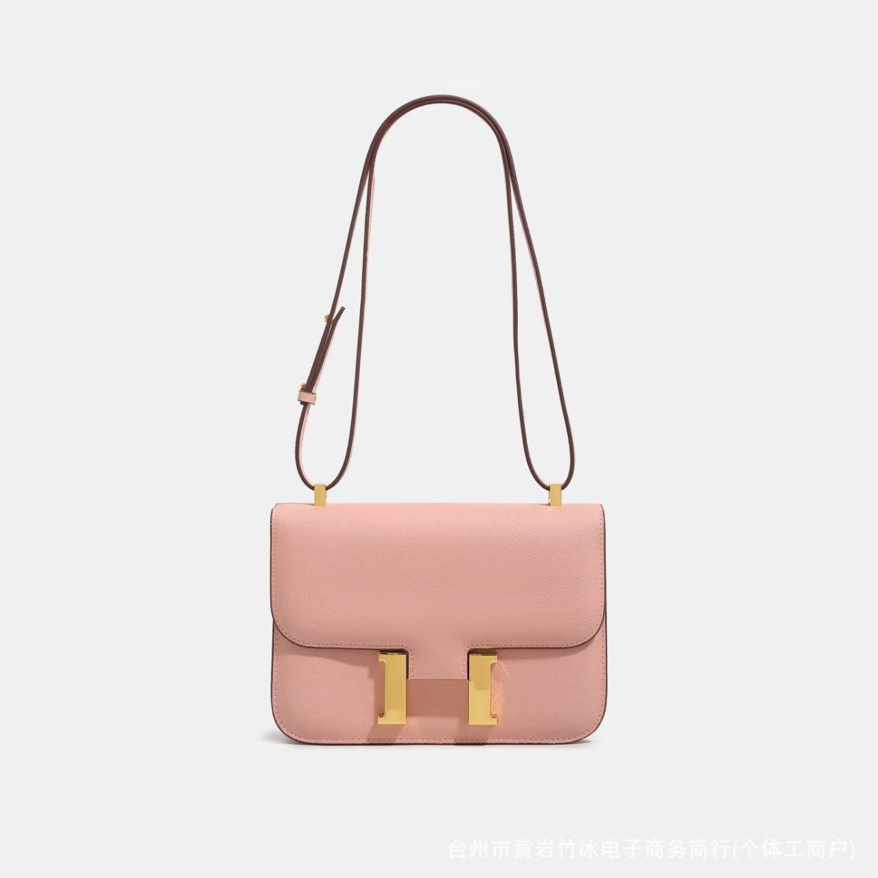 

Leather bag Palm pattern lock Crossbody underarm small square bag One shoulder tofu bag Women s bag small size 19 рожевий