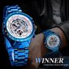 WINNER New Fashion Automatic Mens Watches Luxury Mechanical Wristwatches Hollow Watch