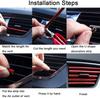 10Pcs U-shaped Car Air Outlet Decorative Strip Chrome-Plated PVC Car Interior Styling Decor Clip Trim Auto Interior Accessories