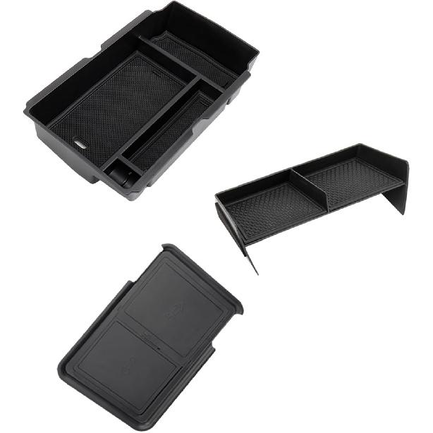 Carwiner 3PCS Center Console Organizer Compatible With -2025 Honda CRV Accessories Armrest Hidden Drawer Storage Box For 2024 Honda CR-V Accessories