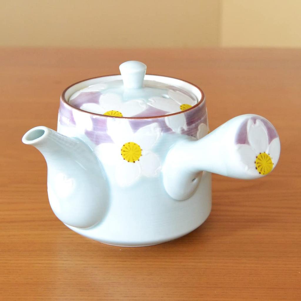 Stylish stainless steel teapot with tea made in Arita ware built-in strainer, Japan, style, "Urara" U-type teapot, 400ml.