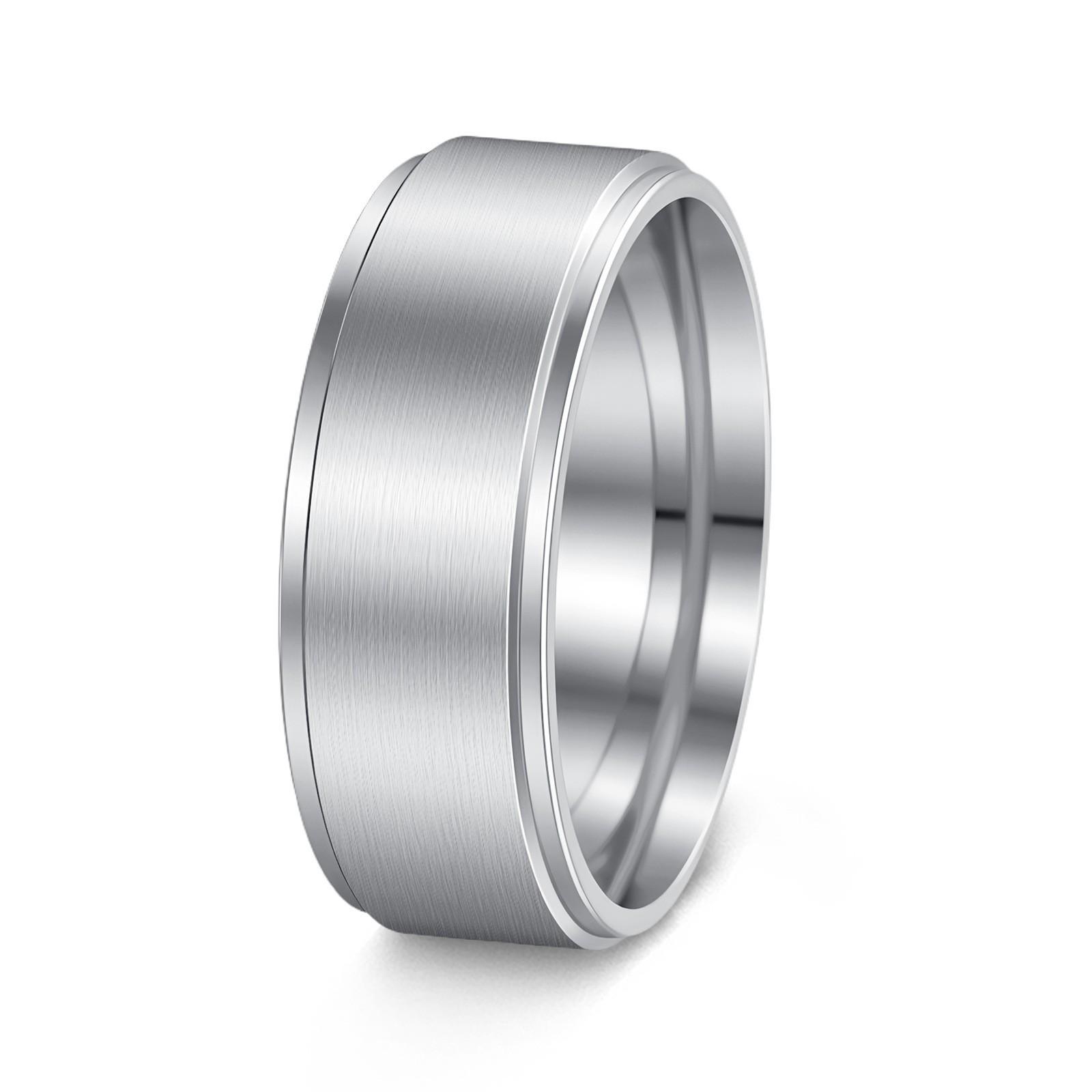 Набор парных колец из нержавеющей стали с вакуумным покрытием 18 карат (6/8ММ) - Европейский и американский стиль Size 10