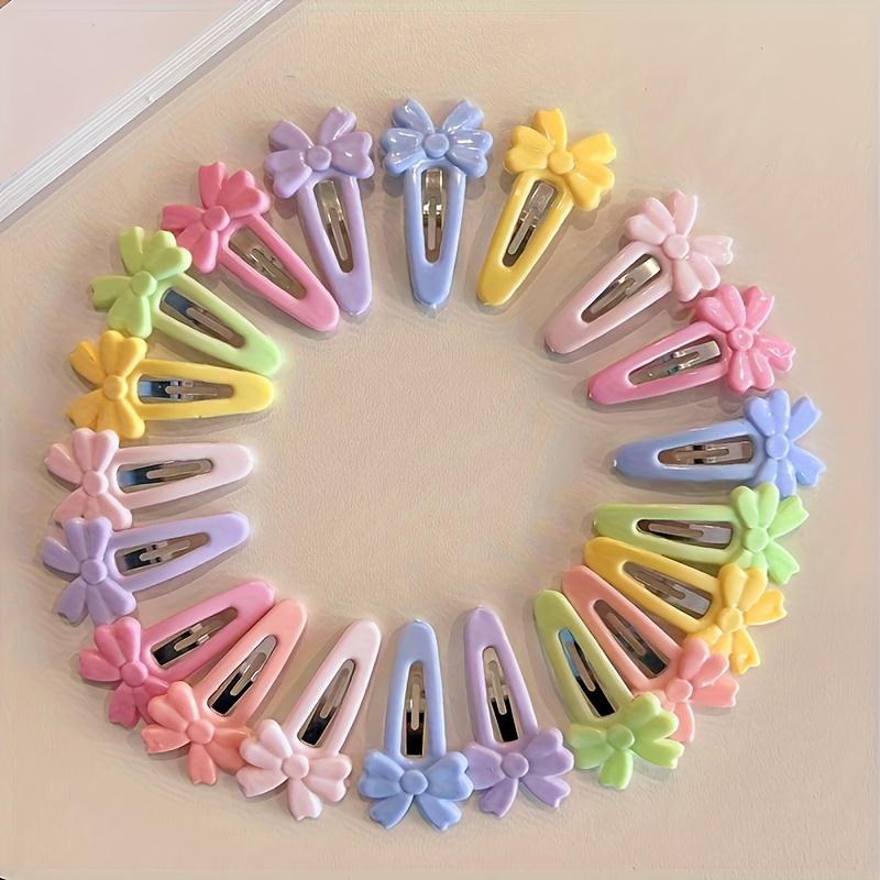Cute Candy Color Hair Accessories Set, Flowers And Bows with Bright Colors, Suitable for Women'S Daily Life, Braiding Hair, Frizzy Hair, Bangs Clips,