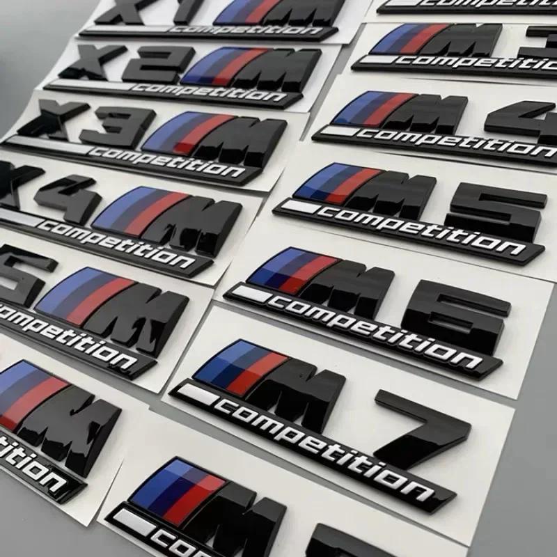 3D ABS suitable for BMW tail badge M1 M2 M3 M4 M5 M6 M7 rear digital side car logo x1x3x4x5x6 Sport M Competition black sticker