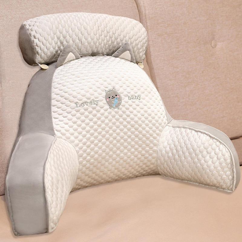 Backrest Pillow With Arms Bed Reading Pillow Ultra-Comfy Bed Chair Arm Pillows For Watching TV Reading Working On Laptop