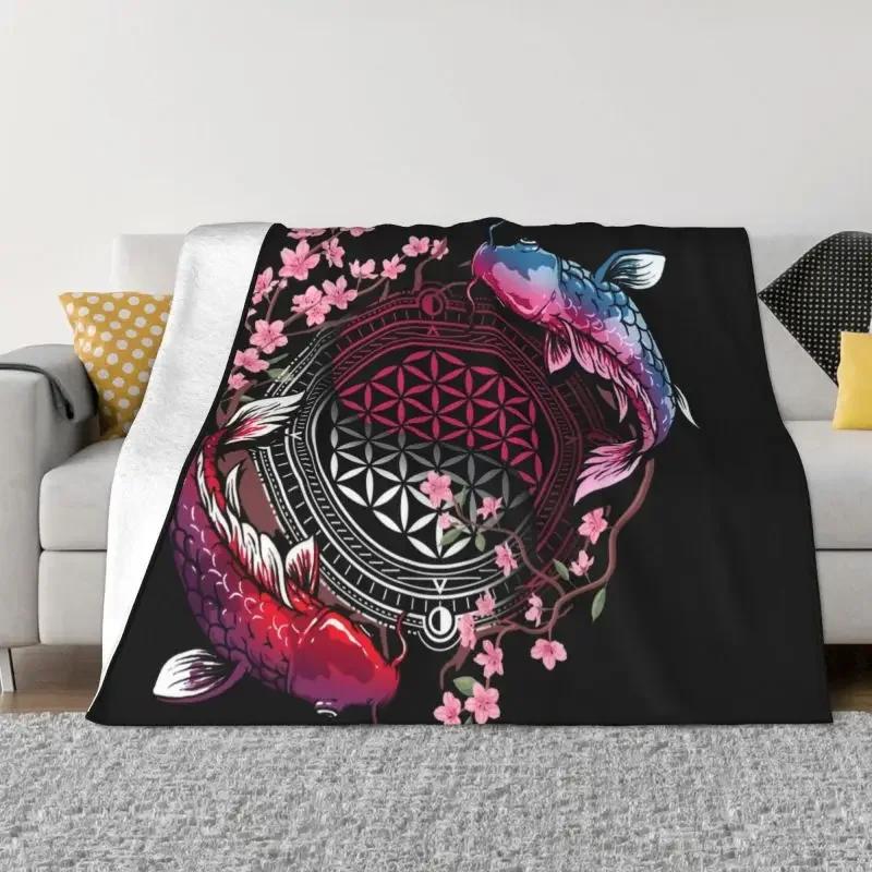 Flower Of Life Sacred Geometry Blanket Flannel Fleece Geometric Pattern Mandala Throw Blankets for Travel Bedding Couch Quilt