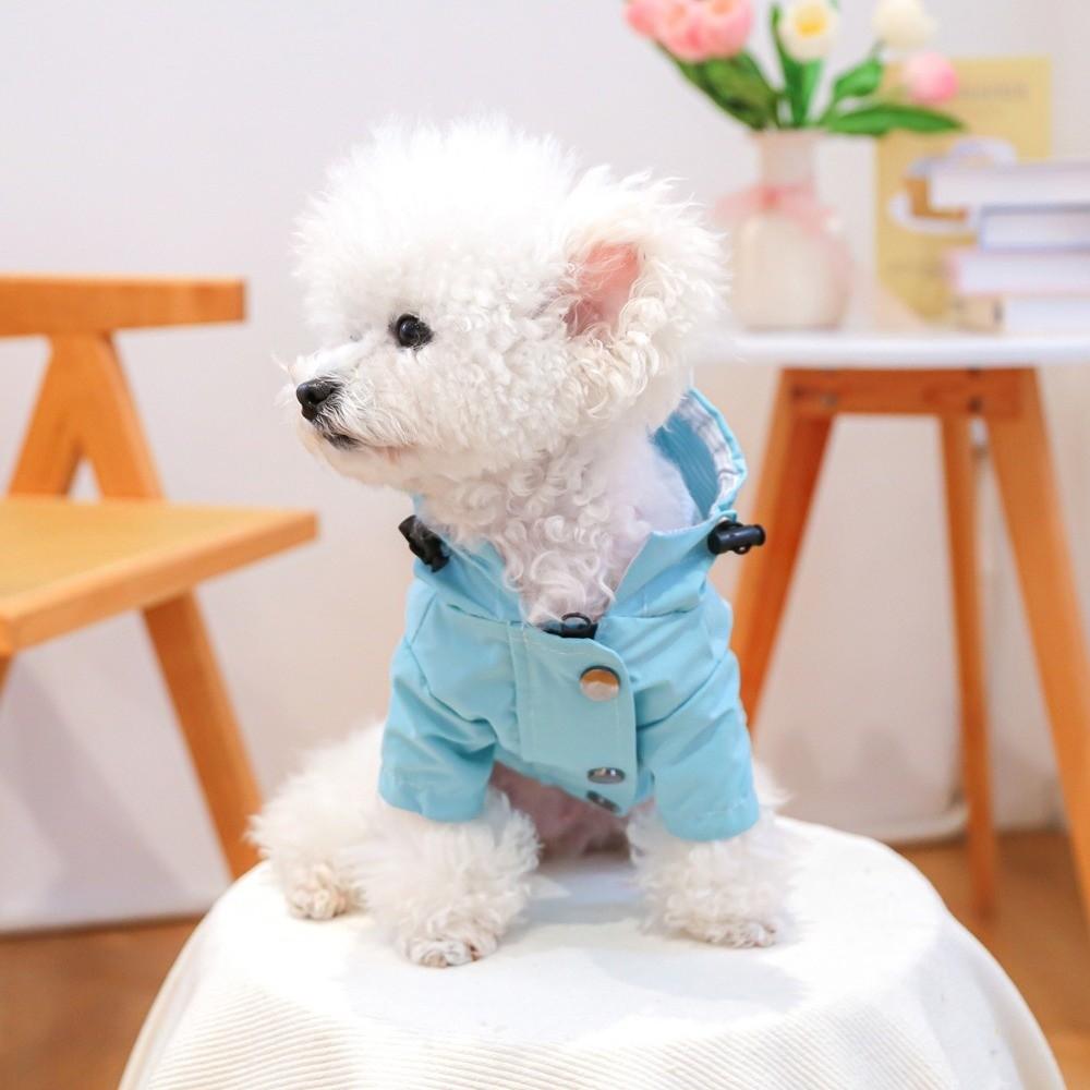 Windproof Dog Hooded Raincoat Two Legged Adjustable Dog Rain Jacket with Zipper Dog Stormcoat Pet Supplies