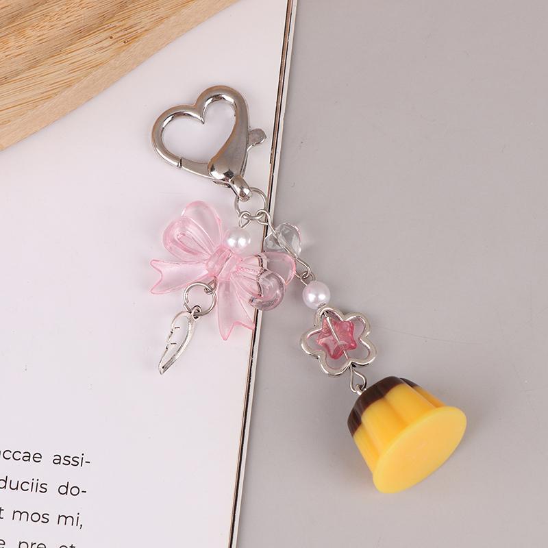 

Cute Pudding Mushroom Chocolate Keychain Pendant Y2K Retro Phone Chain Bag Hanging Decoration For Girls Gift