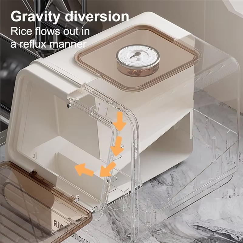 ABGE-Rice Storage Container - Airtight, Moisture-Proof & Insect-Proof, Ideal For Kitchen Organization, Food-Grade Material