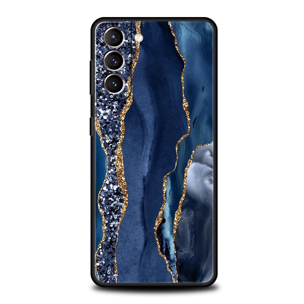 Marble Agate Pattern Phone Case For Samsung Galaxy S22 S21 S20 Ultra FE 5G S10E S10 S9 S24 Plus S23 Cover Silicone