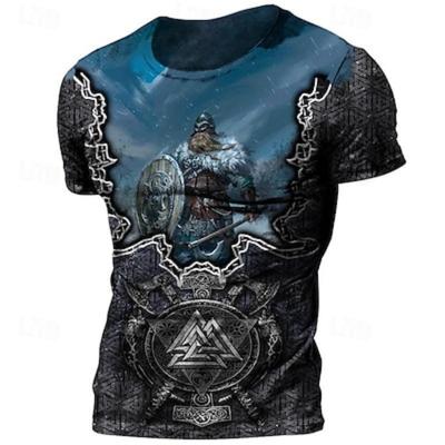 Viking Tattoo T-shirt Print 3D Graphic For Men's Adults' Carnival Masquerade 3D Print Casual Daily