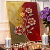 DIY Pearl Painting Canvas Floral Design Shiny 3D Bead Art Kit Creative Leisure Craft for Living Room Wall Decor