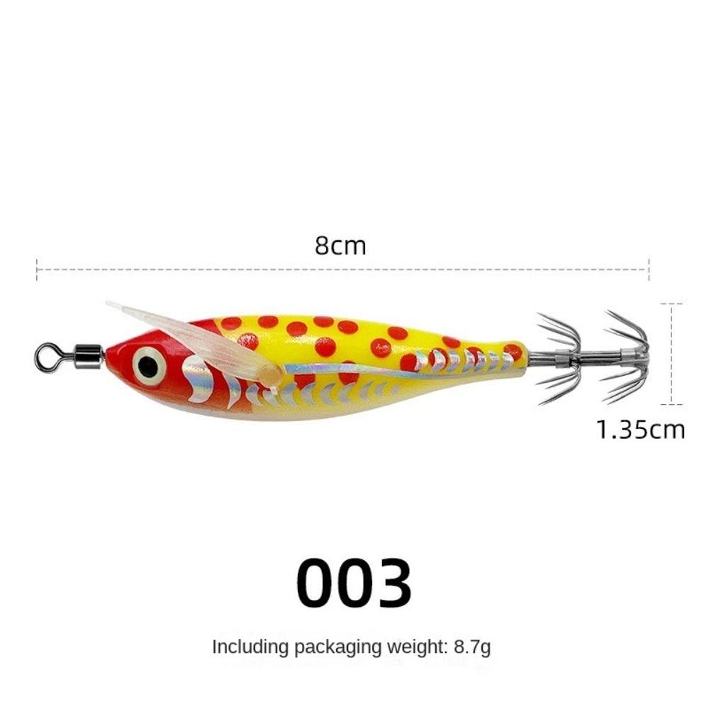Wood Shrimp Design Mini Fishing Lure 5.3g Weight Noctilucent Squid Jigs  Squid Fishing