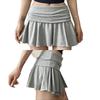 Waist-Flipping Ruched Skirts Prevent Exposure Golf Sports Women Short Dress High Elasticity Athletic Short High Waist Skirt